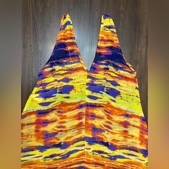 Josa Tulum Swim Cover Up One Size Colorful Asymmetrical Beach Resort Cruise EUC - Picture 3 of 14